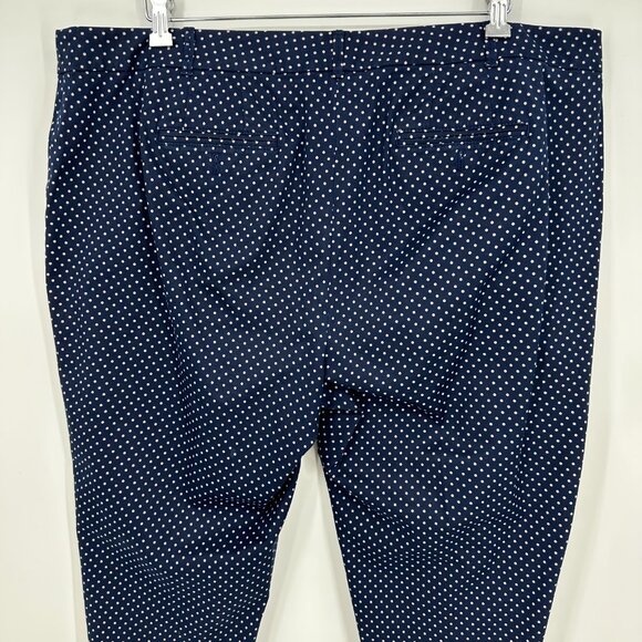 Talbots The Weekend Chino Pants 18WP Polka Dot High Rise Waist Navy Khaki Tan - Picture 7 of 9